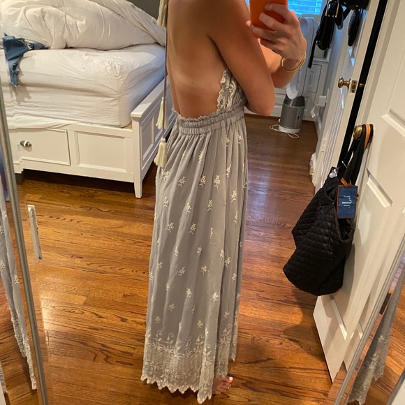 LoveShackFancy Maxi Halter Silk Dress - Picture 2 of 5